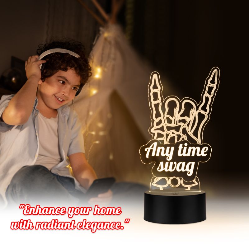 Any Time Swag Text With Hand Design Lamp